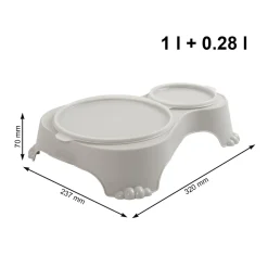 Produkty Dla Zwierząt|ROTHO Miska podwójna dla psa lub kota z pokrywką SALLY