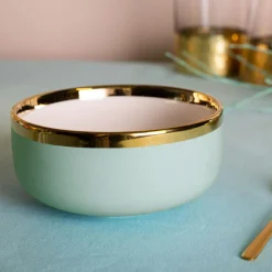 Miski, Patery I Półmiski| Miska porcelanowa jasna zieleń AURORA GOLD 500 ml