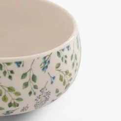 Miski, Patery I Półmiski|inny Miska porcelanowa w zielono-niebieskie kwiaty 660 ml