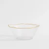 Miski, Patery I Półmiski| Miska szklana ze złotym rantem 21x9 cm