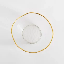 Miski, Patery I Półmiski| Miska szklana ze złotym rantem 21x9 cm