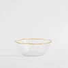 Miska szklana ze złotym rantem 15x5,5 cm