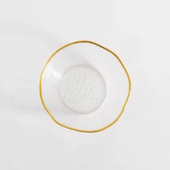 Miska szklana ze złotym rantem 15x5,5 cm