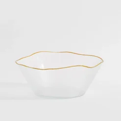 Miska szklana ze złotym rantem 28x11,5 cm