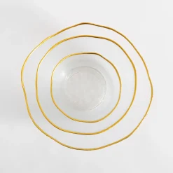 Miska szklana ze złotym rantem 28x11,5 cm