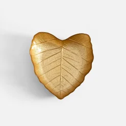 inny Miska szklana złota LIŚĆ 16 cm