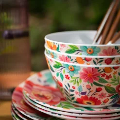 Grill I Piknik|inny Miska z melaminy w kwiaty 750 ml