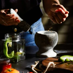 inny Moździerz marmurowy z tłuczkiem 10x11,5 cm