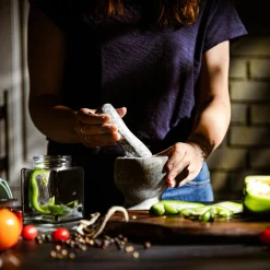 inny Moździerz marmurowy z tłuczkiem 10x11,5 cm