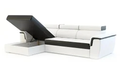 Narożniki|Exline Narożnik biało-czarny AVERSA lewy