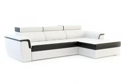 Exline Narożnik biało-czarny AVERSA prawy