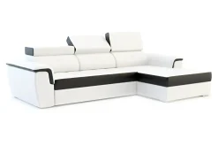 Exline Narożnik biało-czarny AVERSA prawy