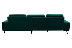 Fresh Narożnik butelkowa zieleń VELVET NEW prawy