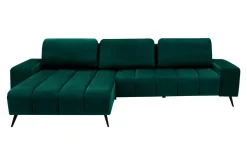 Narożniki|Fresh Narożnik butelkowa zieleń VELVET NEW lewy