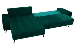 Narożniki|Fresh Narożnik butelkowa zieleń VELVET NEW lewy