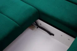 Narożniki|Fresh Narożnik butelkowa zieleń VELVET NEW lewy