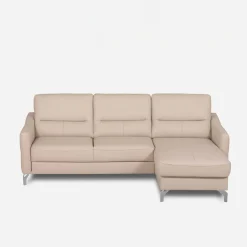 Narożniki|inny Narożnik jasnobeżowy z nóżkami w chromie FARO prawy