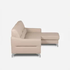 Narożniki|inny Narożnik jasnobeżowy z nóżkami w chromie FARO prawy