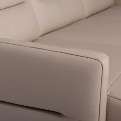 Narożniki|inny Narożnik jasnobeżowy z nóżkami w chromie FARO prawy