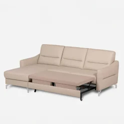 inny Narożnik jasnobeżowy z nóżkami w chromie FARO lewy