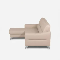 inny Narożnik jasnobeżowy z nóżkami w chromie FARO lewy