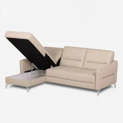 inny Narożnik jasnobeżowy z nóżkami w chromie FARO lewy