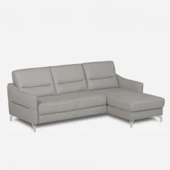 Narożniki|inny Narożnik jasnoszary z nóżkami w chromie FARO prawy