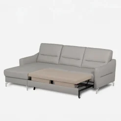 inny Narożnik jasnoszary z nóżkami w chromie FARO lewy