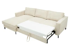 Narożniki|Agio Divani Narożnik kremowy sztruks VEGA lewy