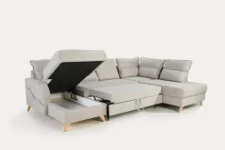 Narożniki| Narożnik rozkładany beżowy HAMAR lewy