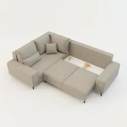 Narożniki|Comfort Line Narożnik rozkładany beżowy PIAVE lewy