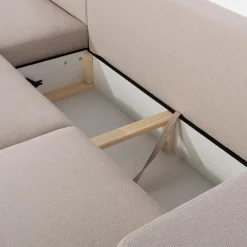 inny Narożnik rozkładany beżowy PERA lewy