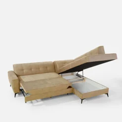 inny Narożnik rozkładany beżowy STORN prawy