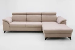 Exline Narożnik rozkładany beżowy z regulowanymi zagłówkami PABLO NEW prawy