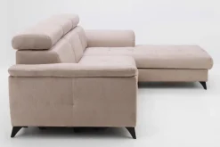 Exline Narożnik rozkładany beżowy z regulowanymi zagłówkami PABLO NEW prawy