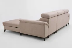 Exline Narożnik rozkładany beżowy z regulowanymi zagłówkami PABLO NEW prawy