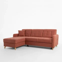 Narożniki|Exline Narożnik rozkładany brzoskwiniowy VOLARE