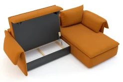 New Form Narożnik rozkładany bursztynowy SUNNY prawy