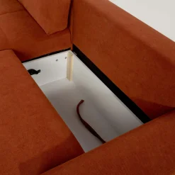 Narożniki|Exline Narożnik rozkładany ceglasty COMODO prawy