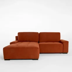 Narożniki|Exline Narożnik rozkładany ceglasty COMODO lewy