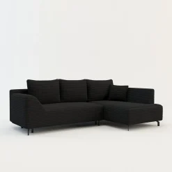 FN Design Narożnik rozkładany czarny ASOLO prawy