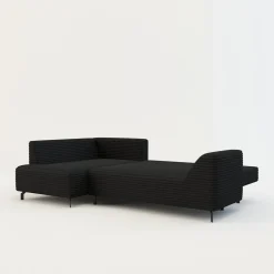 Narożniki|FN Design Narożnik rozkładany czarny ASOLO lewy