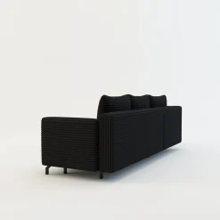 Narożniki|FN Design Narożnik rozkładany czarny ASOLO lewy