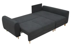 Fresh Narożnik rozkładany grafitowy TENDER prawy