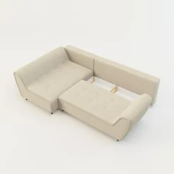 Exline Narożnik rozkładany kremowy COCOLI lewy