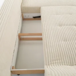 Exline Narożnik rozkładany kremowy COCOLI lewy