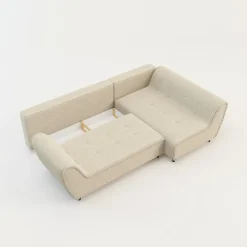 Narożniki|Exline Narożnik rozkładany kremowy COCOLI prawy