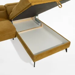 Werdomo Narożnik rozkładany musztardowy ALESSIO L prawy