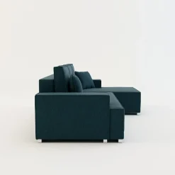 Exline Narożnik rozkładany niebieski z podświetleniem EVERETT prawy