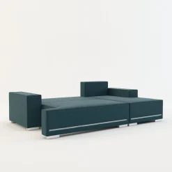 Exline Narożnik rozkładany niebieski z podświetleniem EVERETT prawy